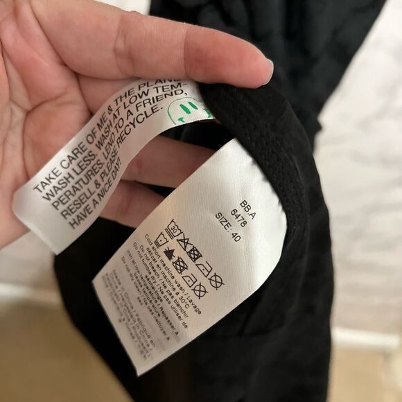 GANNI Belted Jacquard Print Black Midi Dress - Picture 14 of 16